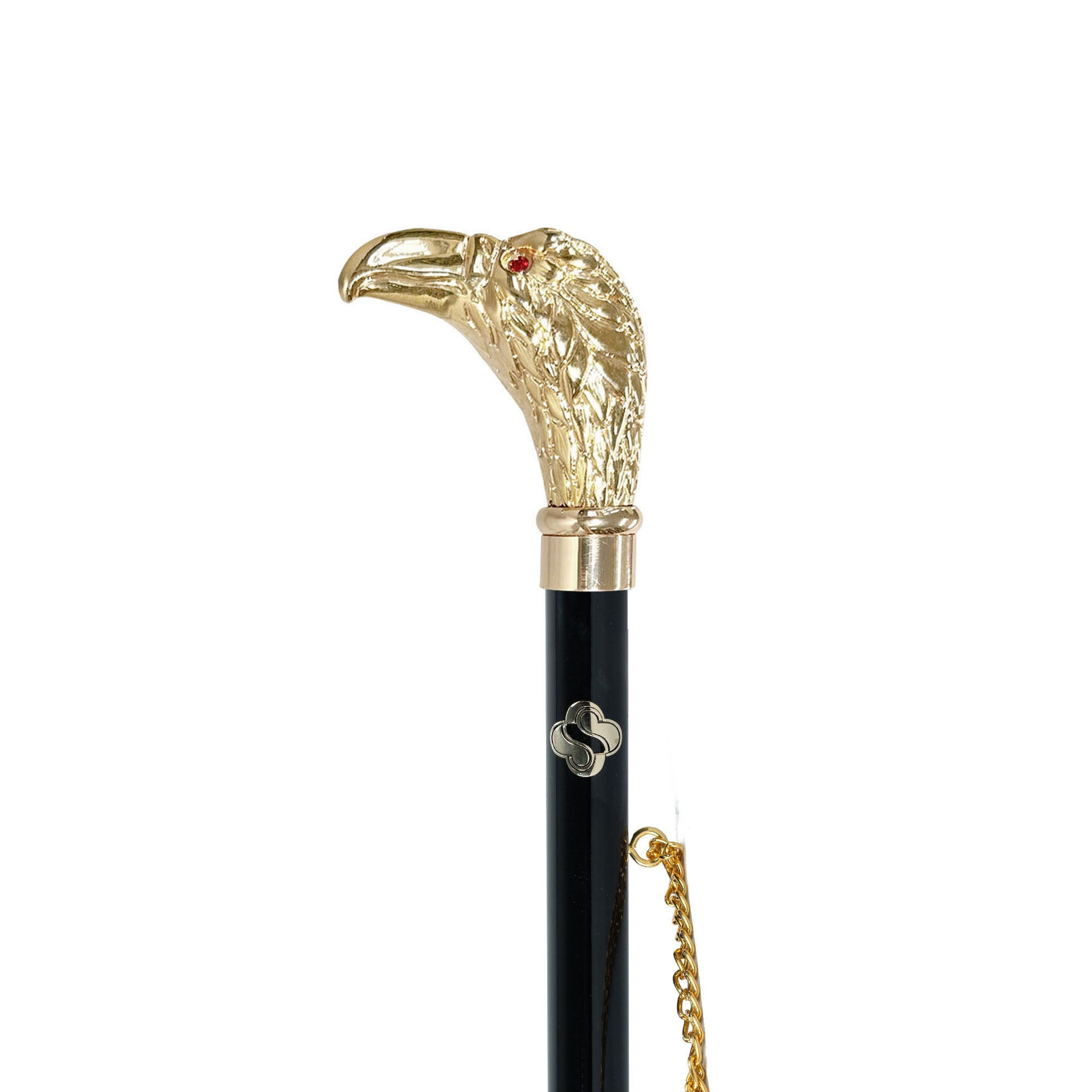 Italian Luxury Shoehorn – Handcrafted Gold Plated Bird of Prey Handle, 53cm