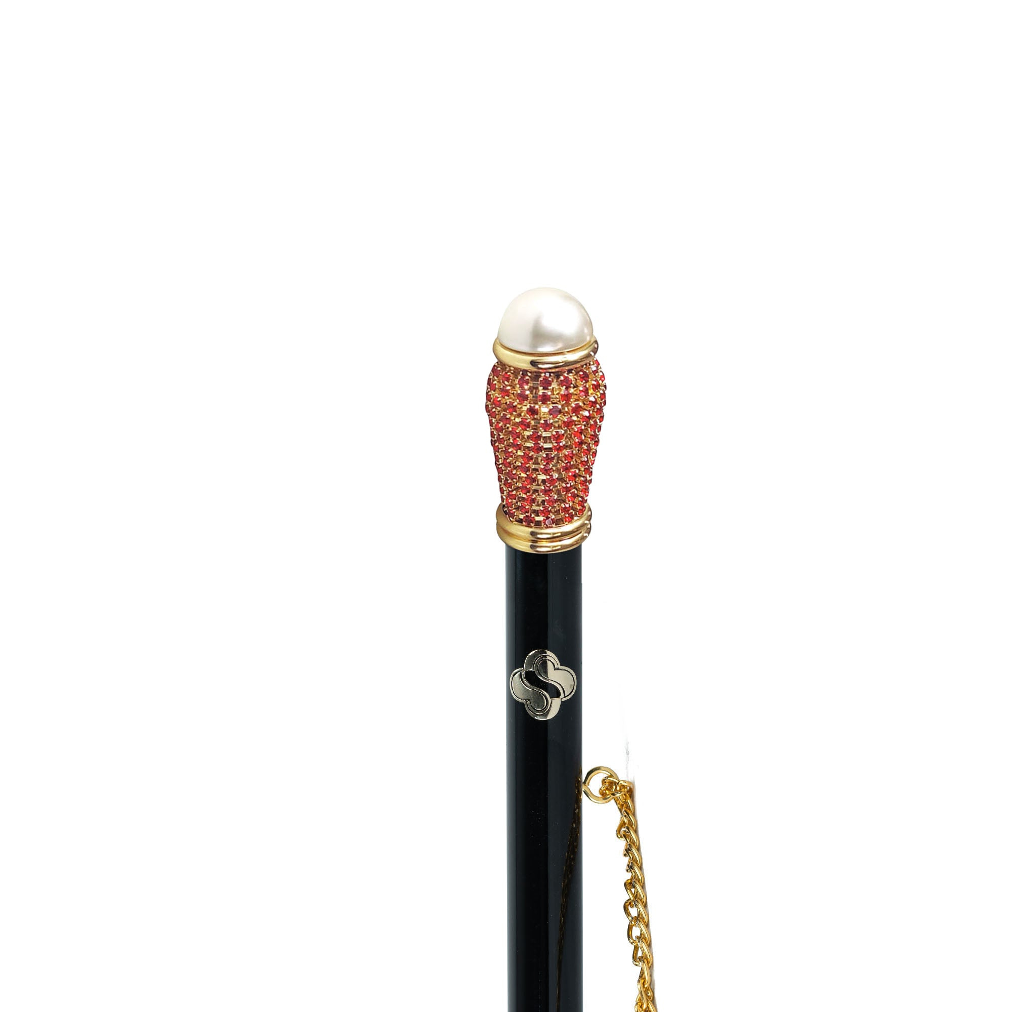 24K Gold Shoehorn – Long Handled Handcrafted Luxury Shoe Horn with Siam Crystals