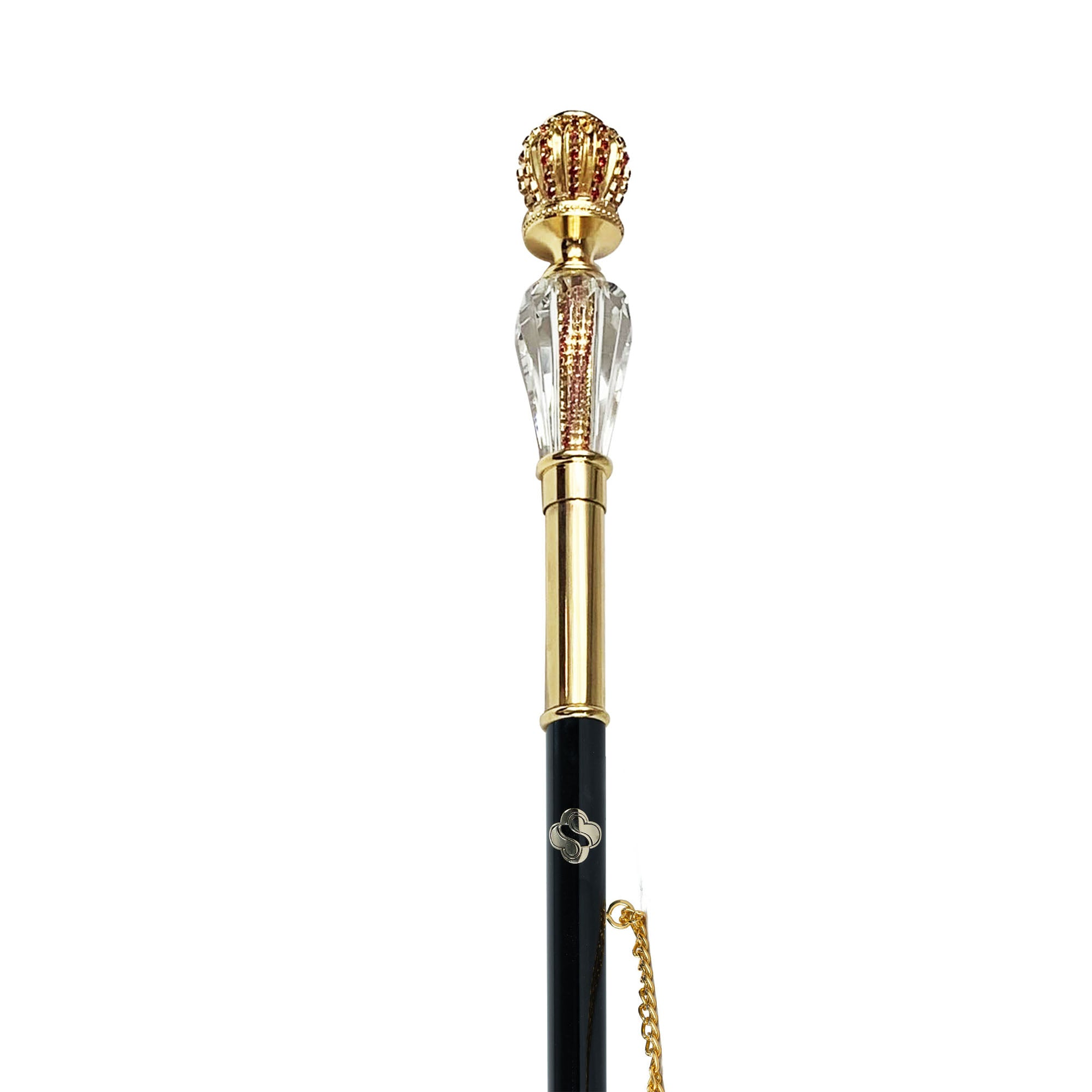 24K Gold Shoehorn – Italian Handcrafted Long Handled Shoehorn With Red Crystals