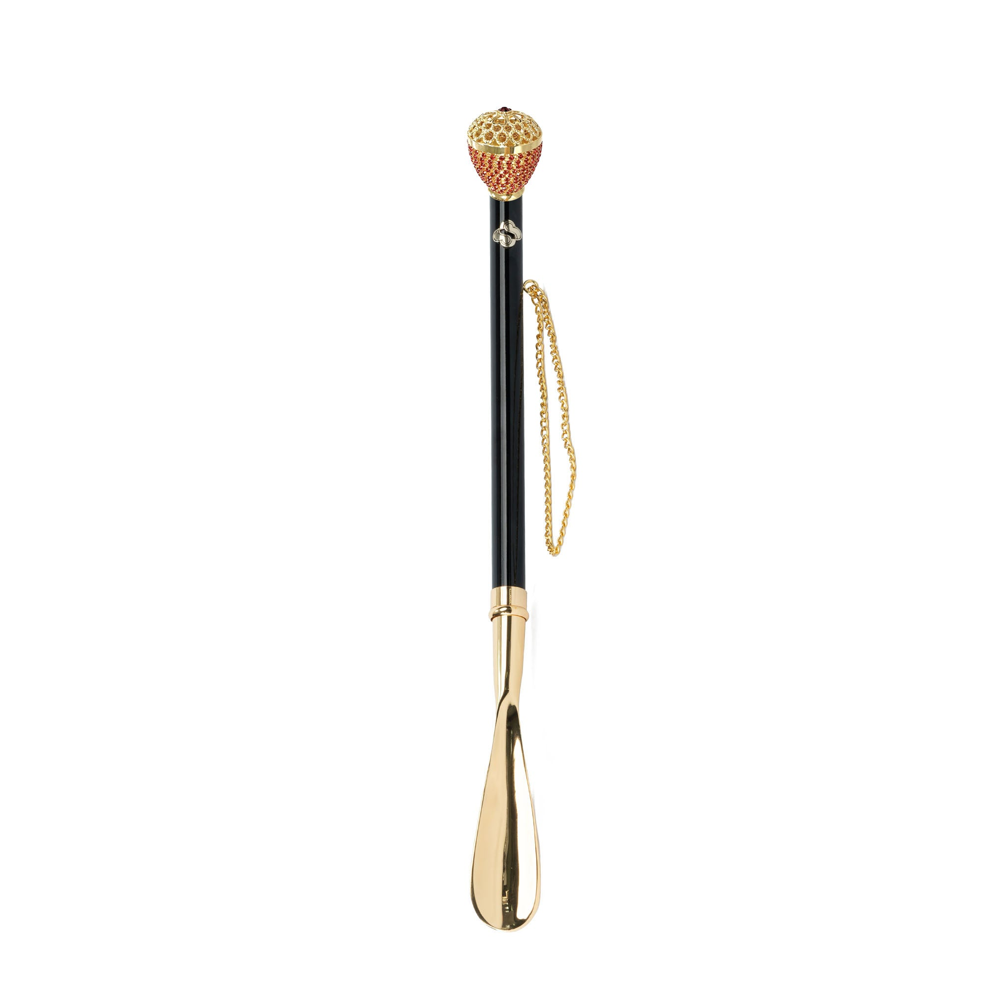 Italian Crystal Shoehorn – Luxury Gold Plated Long Handle With Gift Box