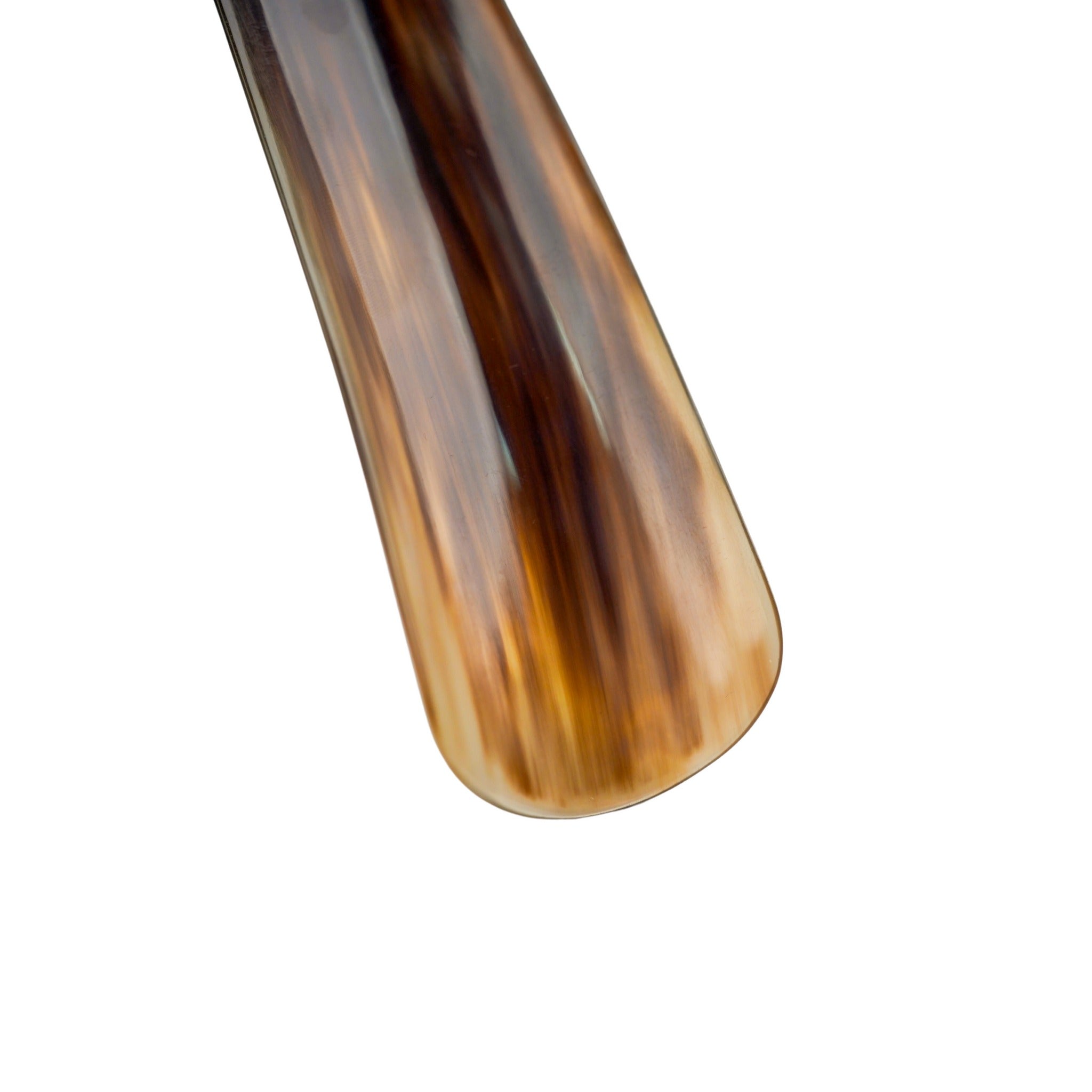 Artisan Horn Shoehorn - Handcrafted Natural Dark Color, Long Handled Gift Box