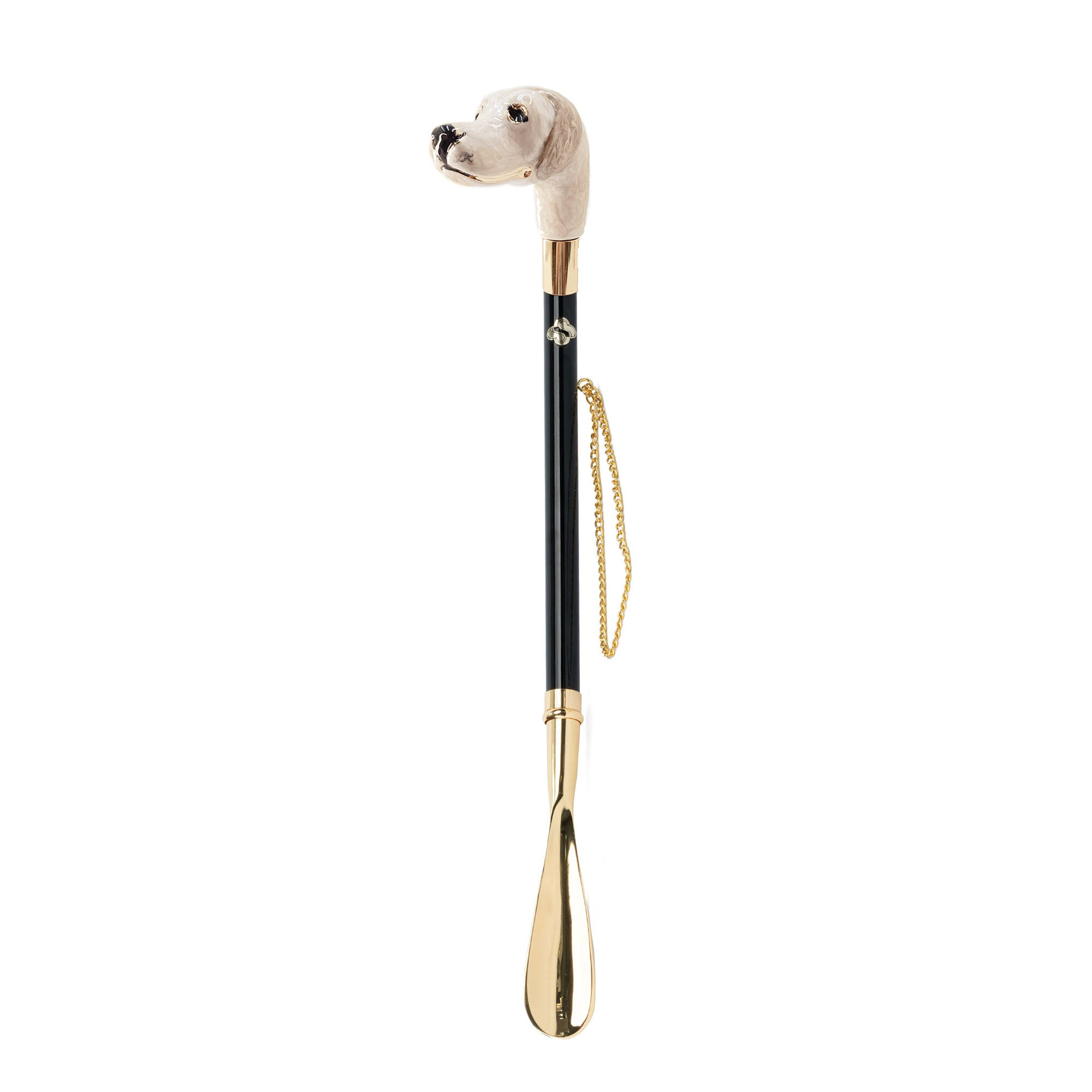24K Gold Shoehorn – Long Handled Dog Handle | Handcrafted Brass Luxury Gift