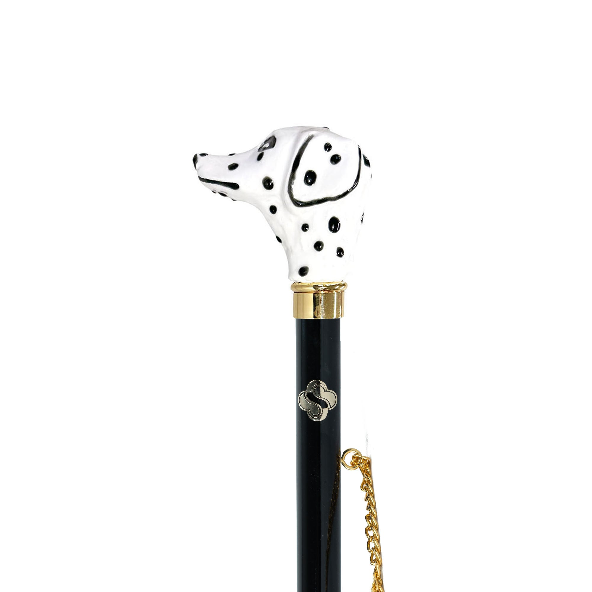 Luxury Shoehorn - Hand-Painted Dalmatian Handle | 24K Gold Plated Brass