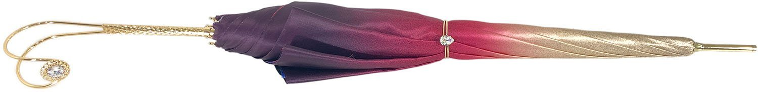 Luxury Peacock Umbrella – Italian Crafted Satin Canopy, Swarovski Crystal Handle