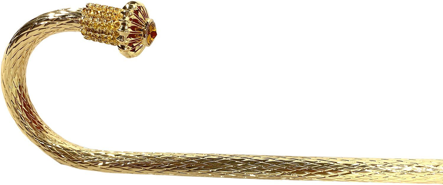 Double Canopy Umbrella - Handmade Satin Rain Umbrella with Swarovski Crystal Handle