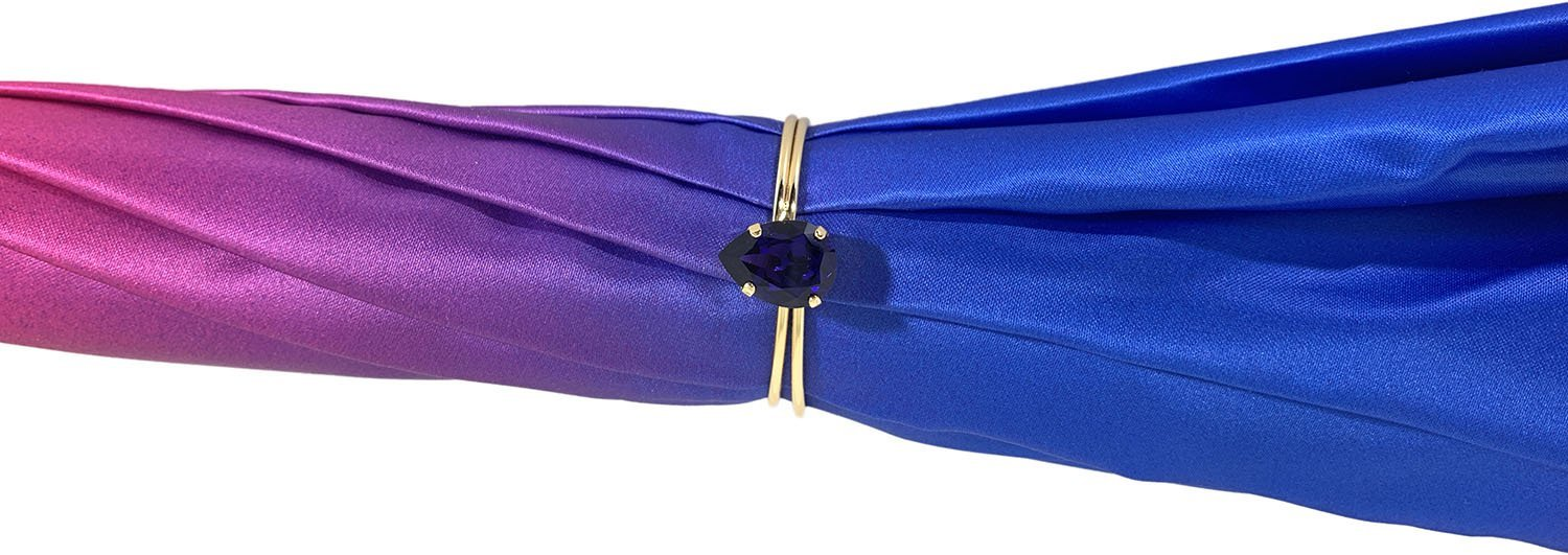 Luxury Purple Umbrella – Double Canopy Handmade Italian Rain Umbrella With Gold-Plated Handle