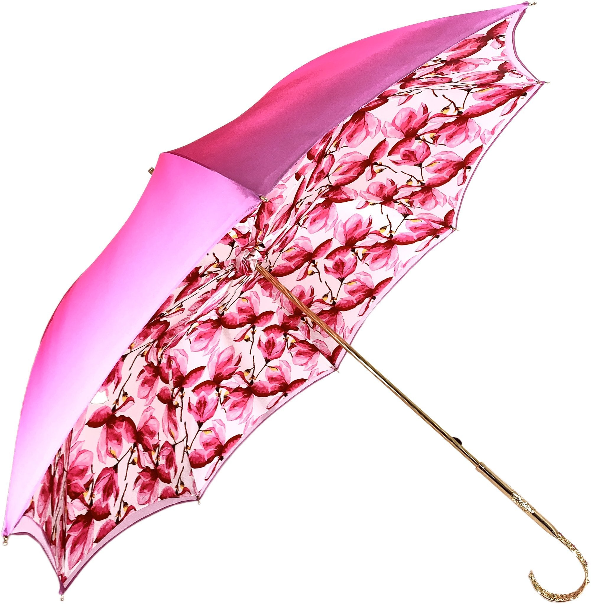 Double Canopy Umbrella – Fuchsia Pink Floral Interior Design, UV Protection