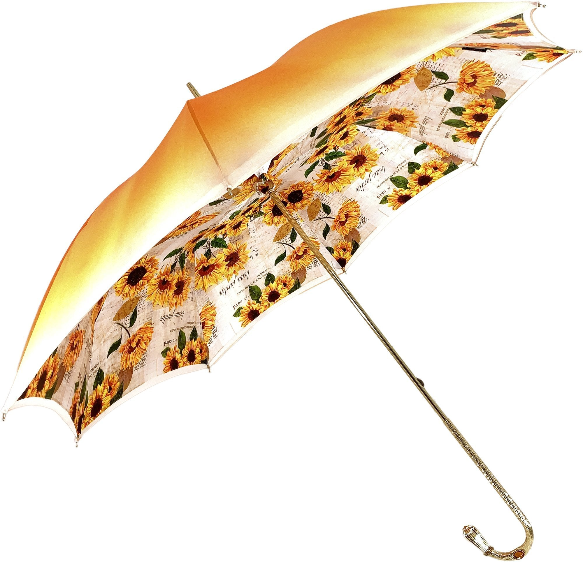Double Canopy Umbrella – Sunflower Umbrella with 24K Gold Handle & UV Protection