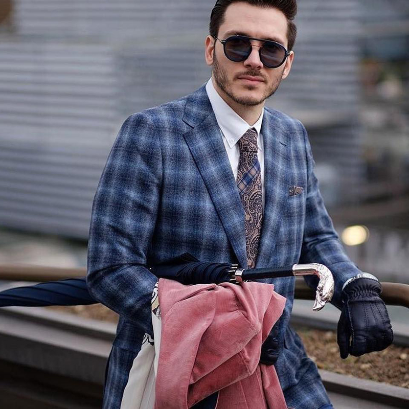 Navy Umbrella - Automatic Opening Rain Umbrella with Silver Eagle Handle