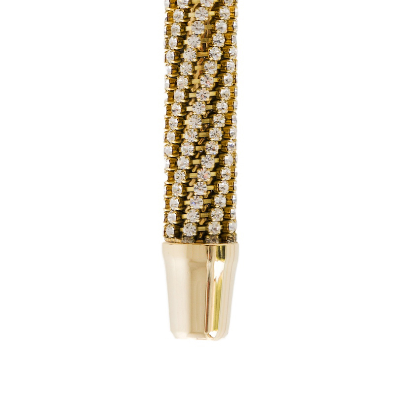 Luxury Walking Cane – Handmade Italian Wooden Stick with Swarovski Crystals & Brass Tip