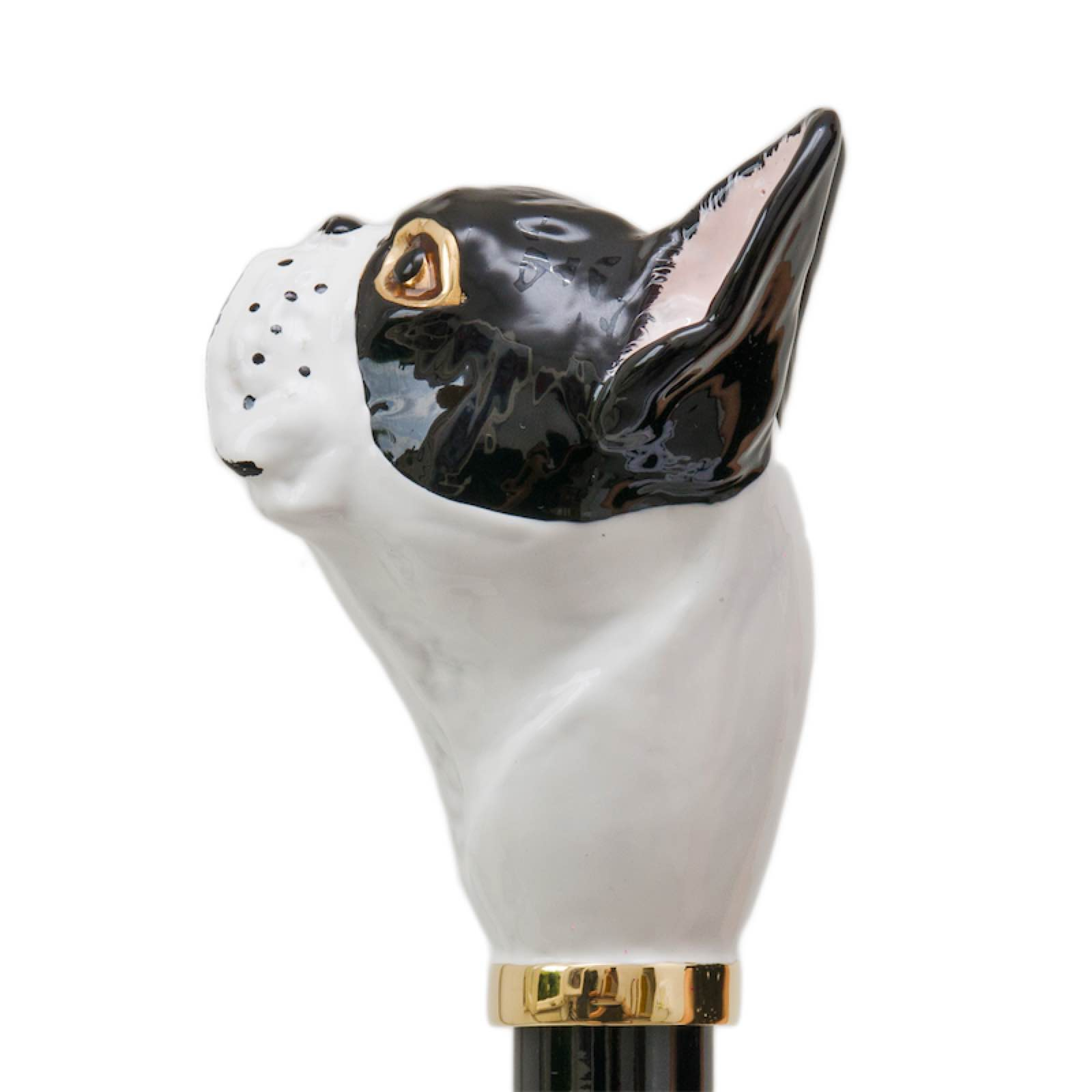Luxury Walking Cane – Handmade French Bulldog Cane with Enameled Brass Handle