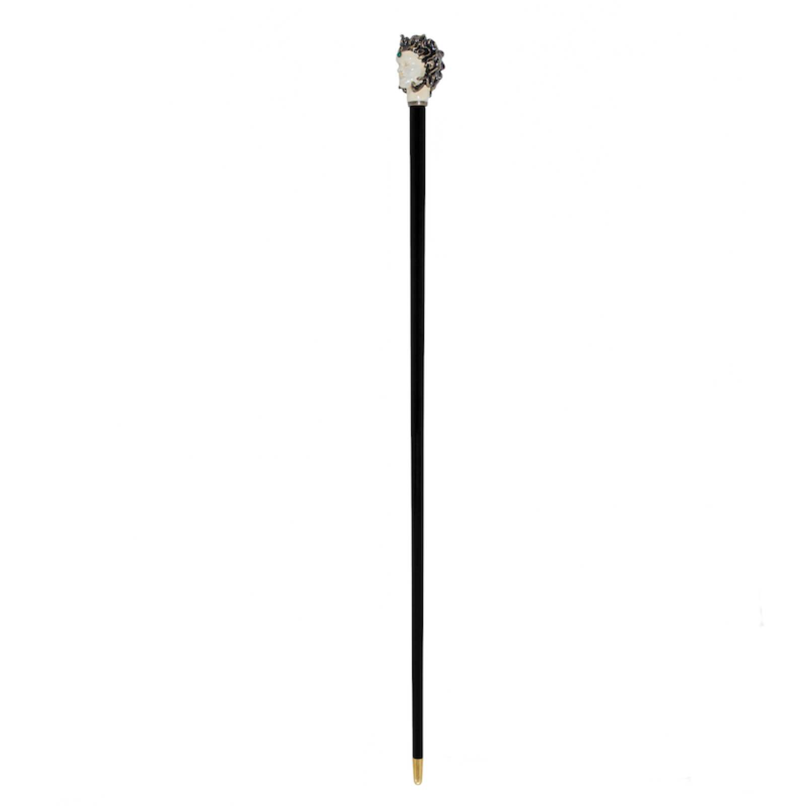 Luxury Walking Cane – Handmade Italian Medusa Panther Handle Wooden Stick