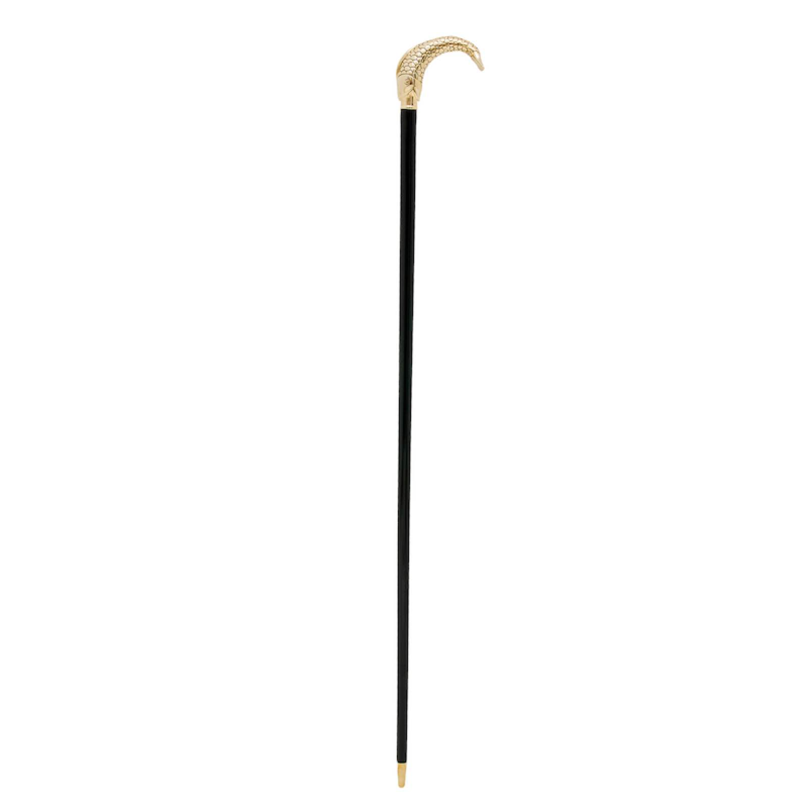 Golden Fish Walking Cane – Handmade Italian Designer Cane With Brass Tip