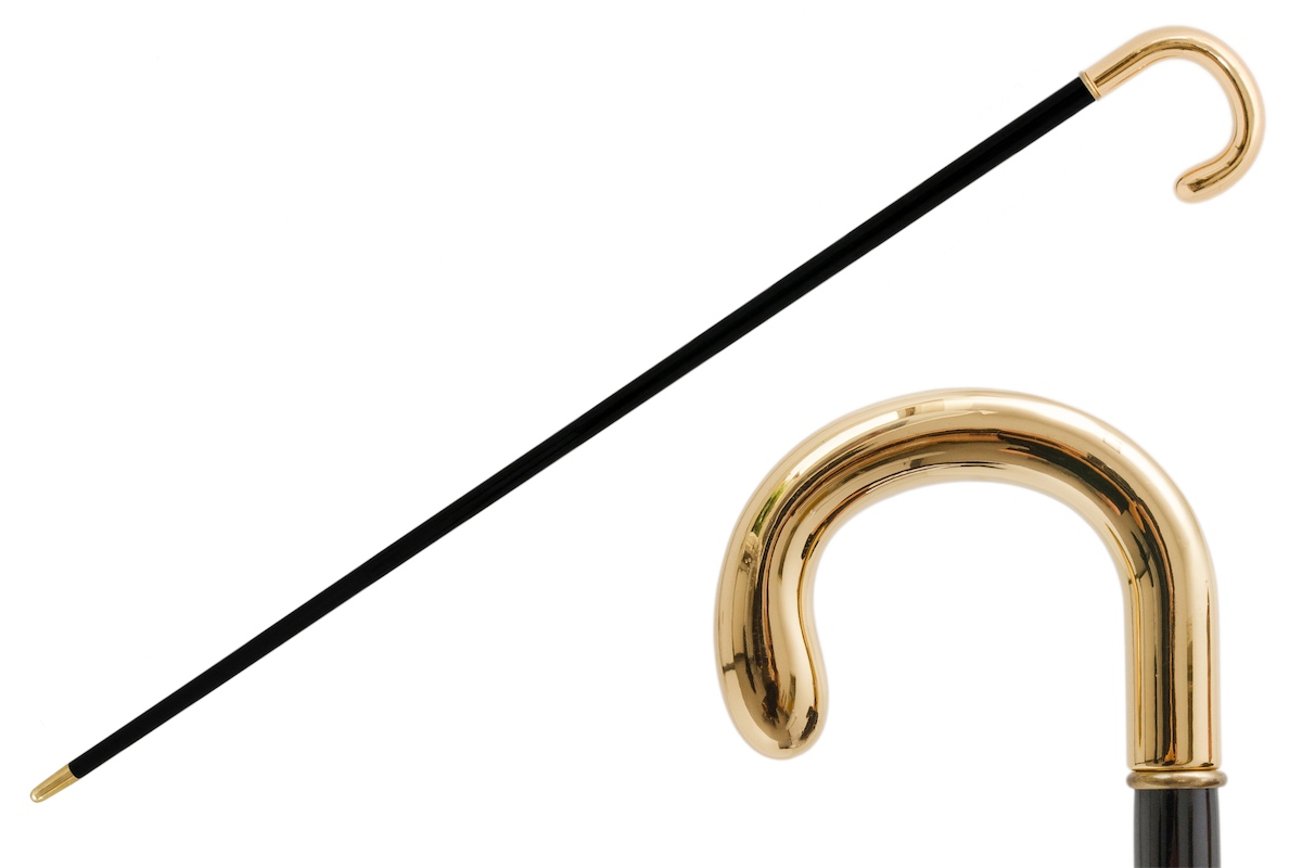 Luxury Gold Walking Cane – Handmade Italian Designer Stick with Gilt Resin Handle