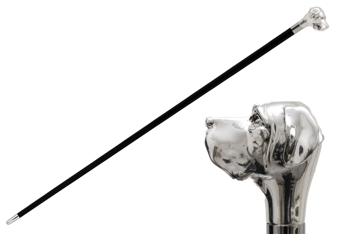 Luxury Walking Cane - Handmade Silver Plated Handle Labrador Dog Head Cane