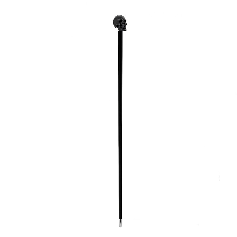 Black Skull Walking Cane – Handmade Italian Luxury With Enameled Skull Handle