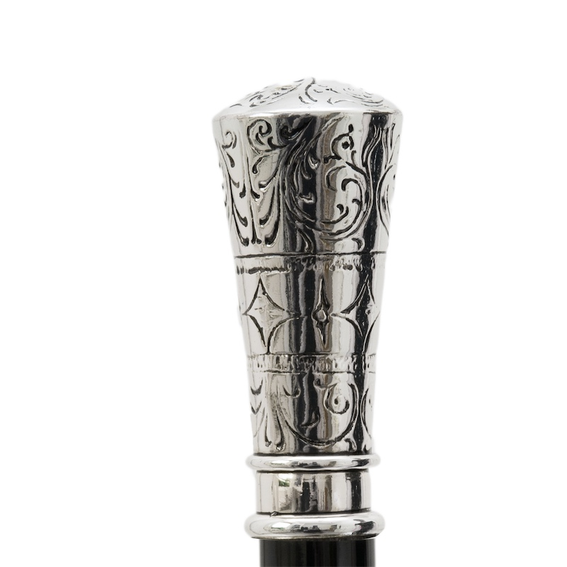 Luxury Walking Cane – Classic Handmade Italian Cane with Silver Plated Handle