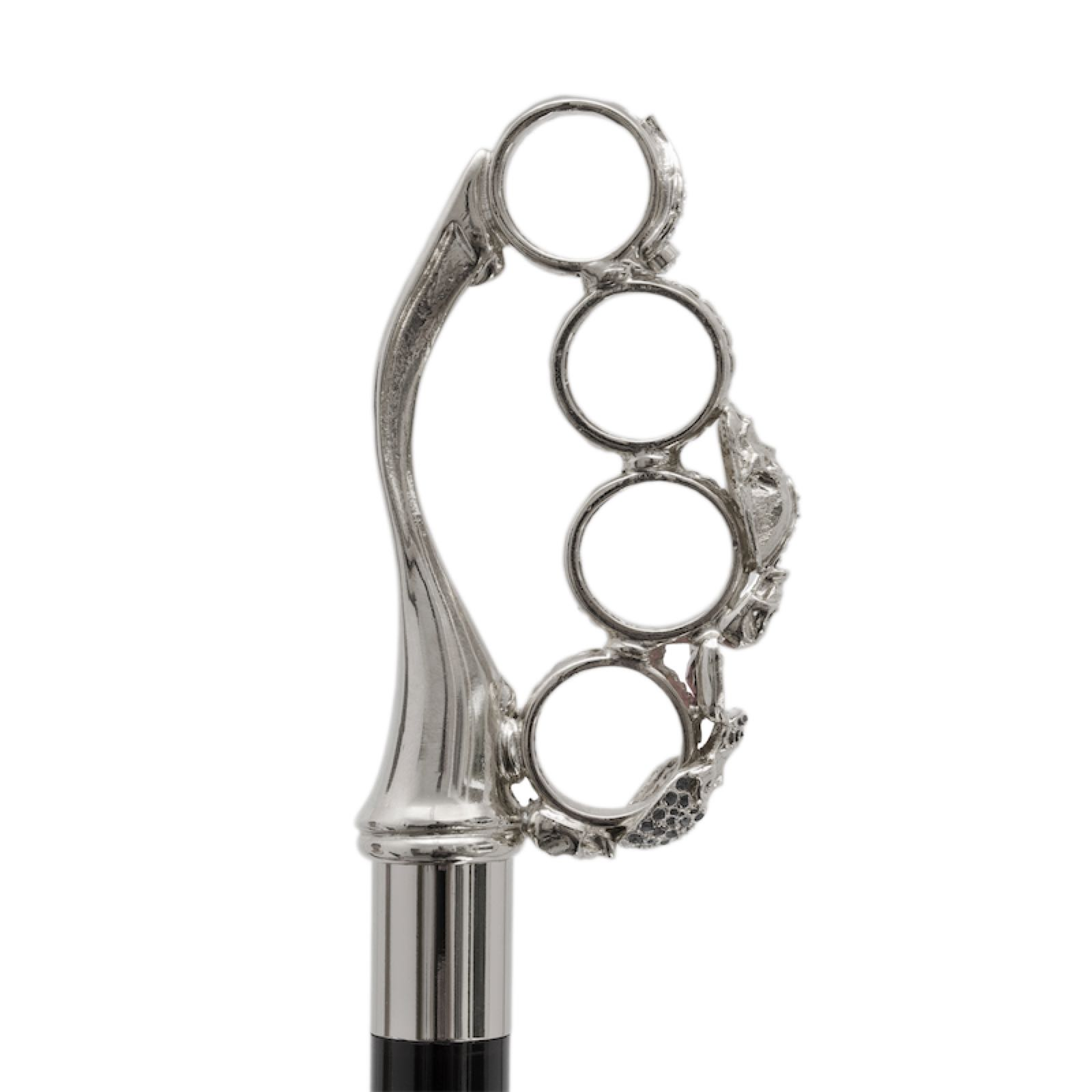 Brass Knuckle Walking Cane – Handmade Italian Designer Cane with Swarovski Crystals