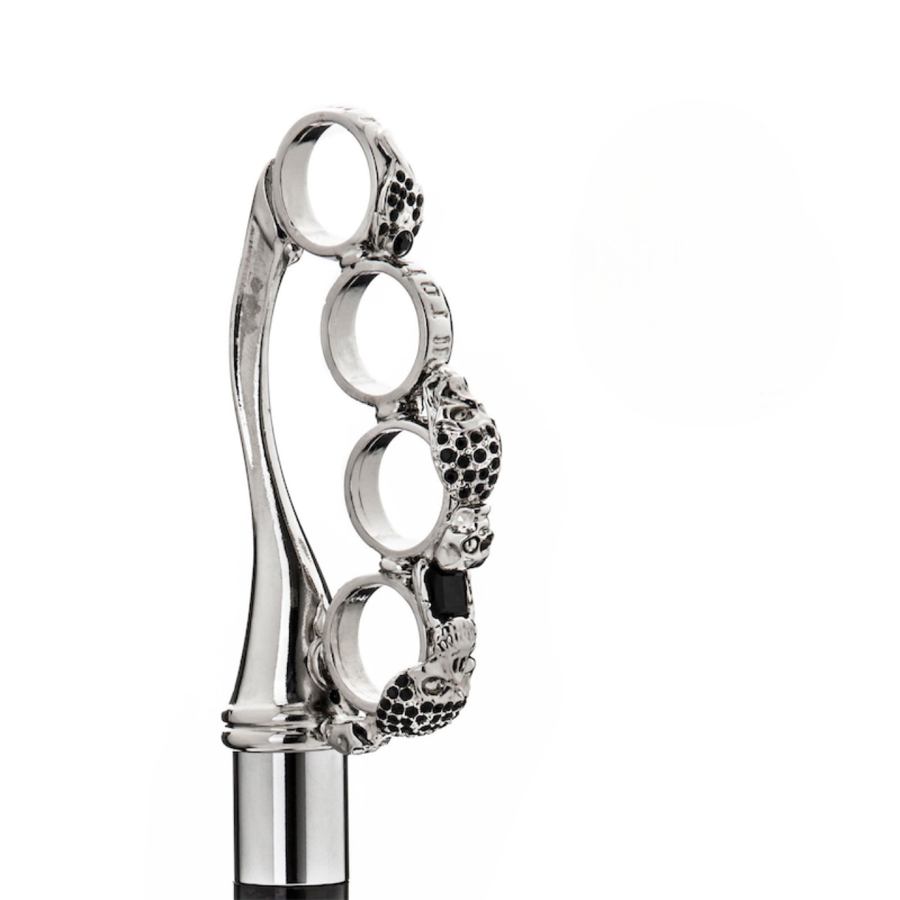 Brass Knuckle Walking Cane – Handmade Italian Designer Cane with Swarovski Crystals