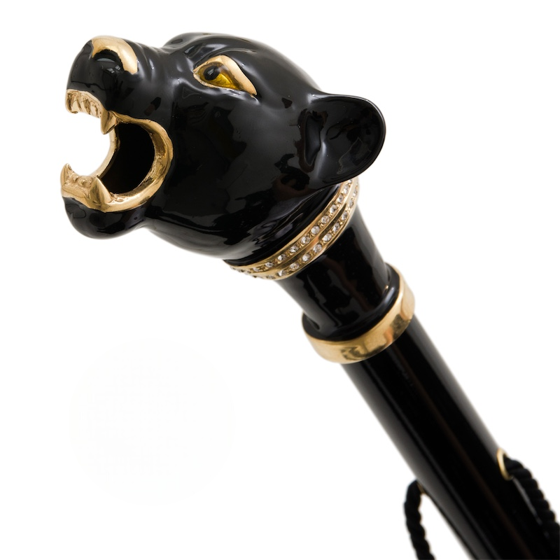 Black Panther Shoehorn – Handmade Italian Long Handled Shoe Horn With Enameled Brass Handle