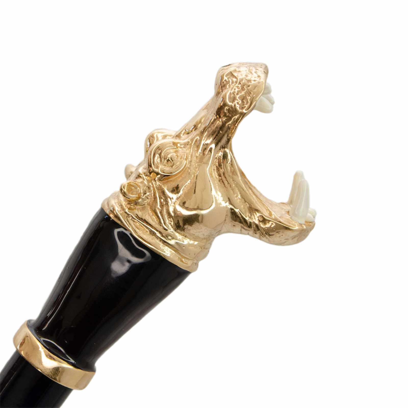 Designer Shoehorn With Hippopotamus Handle – Italian Handmade Long Handled Accessory