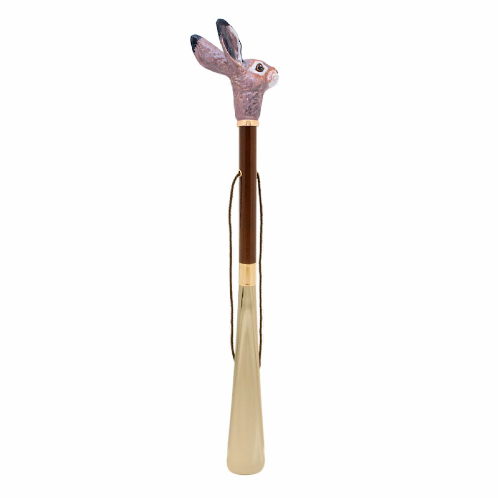 Luxury Shoehorn – Handcrafted Italian Design with Enameled Brass Handle & Wooden Shaft