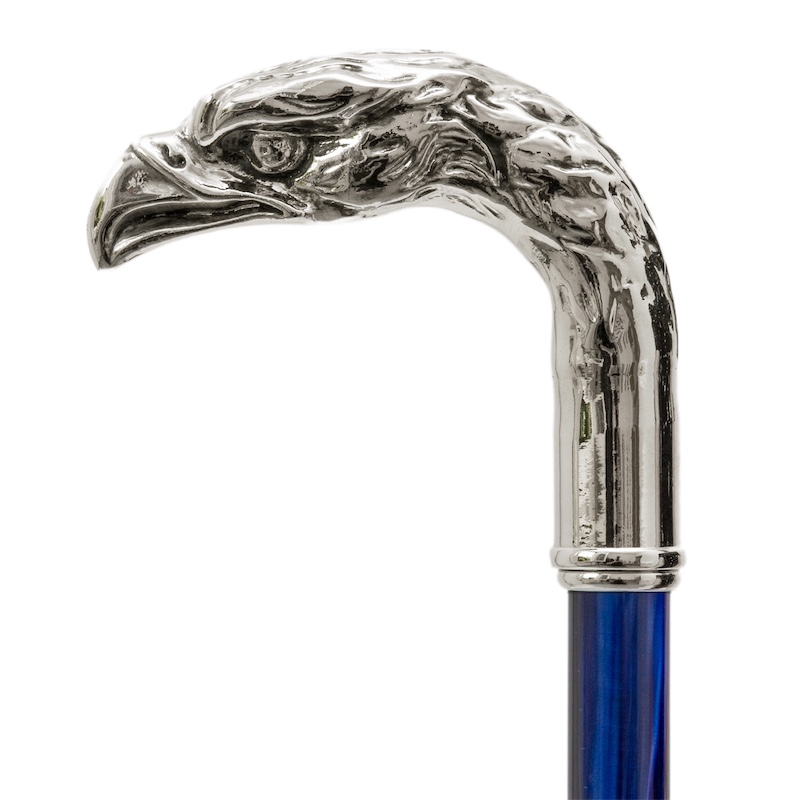 Silver Eagle Shoehorn – Long Handled Blue Artisan Shoe Dressing Accessory