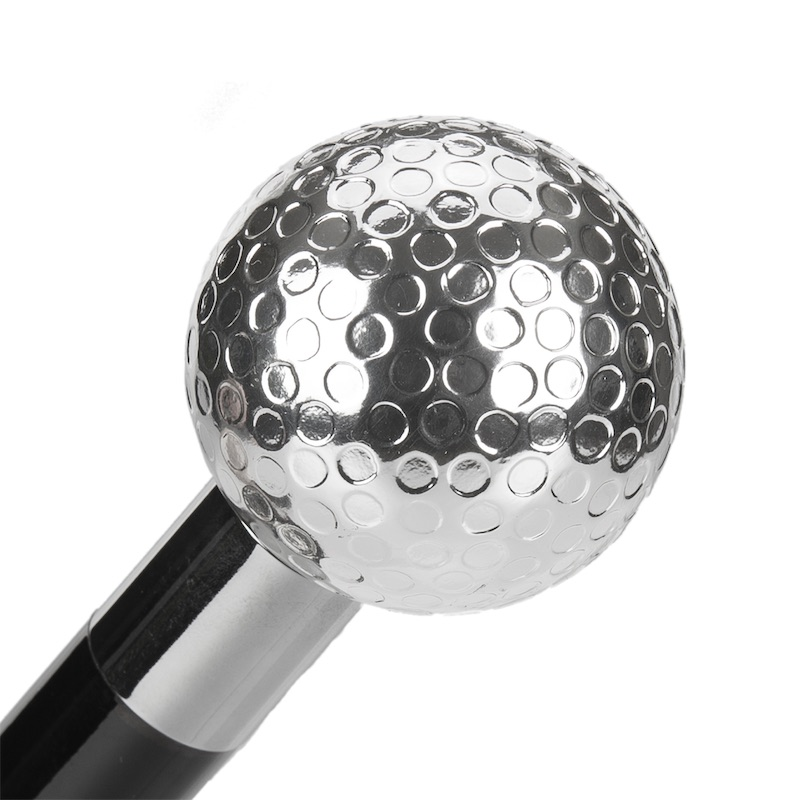 Silver Shoehorn – Long Handled Golf Ball Design with Wood Shaft | Gift Box Included