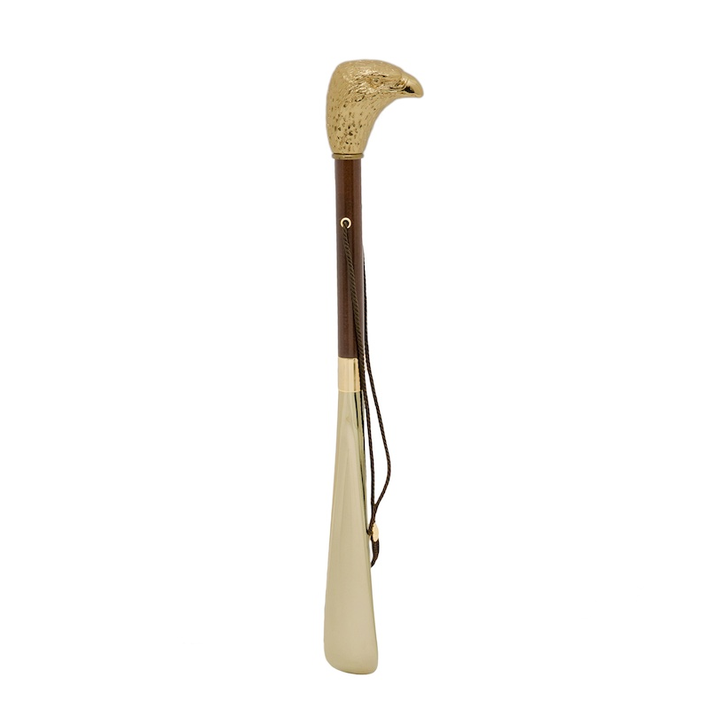 Luxury Shoehorn – Handmade Gold Eagle Handle | Italian Long Handled Design