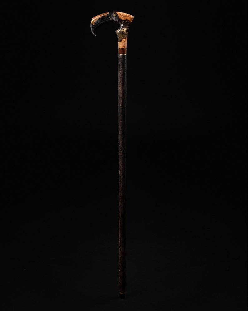 Elegant epoxy resin walking cane by ARTWalkingSticks, featuring a durable design for men and women with a stylish grip.