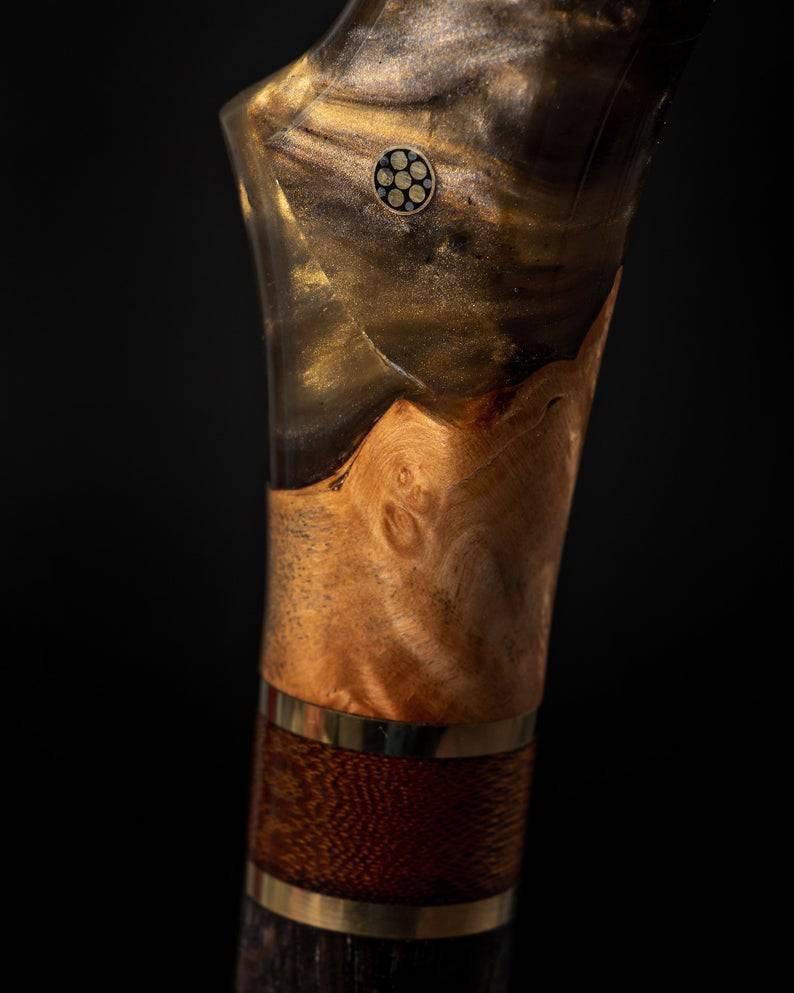 Elegant epoxy resin walking cane by ARTWalkingSticks, durable and stylish cane for men and women with a polished finish.