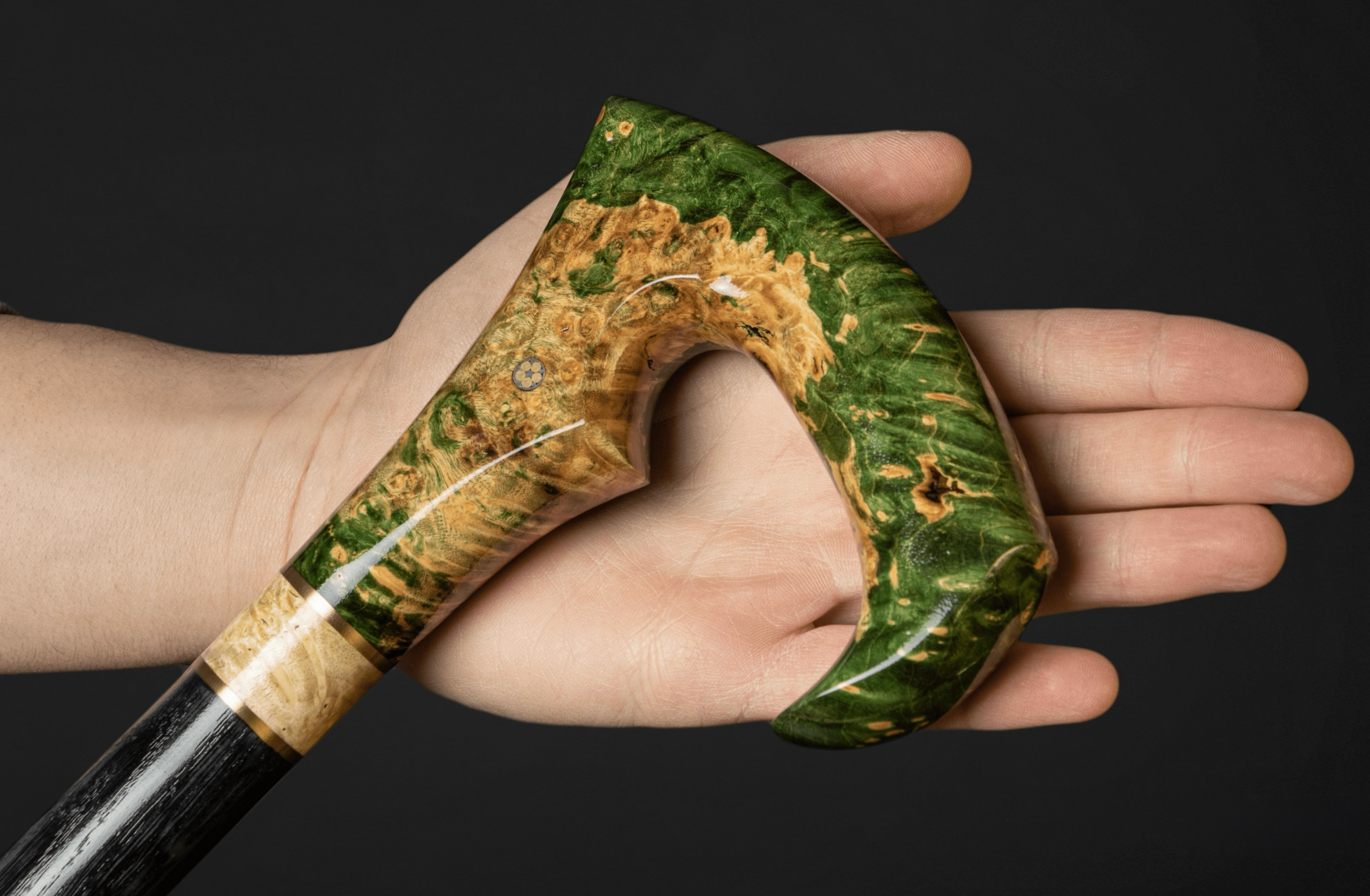 handmade walking cane with burl handle