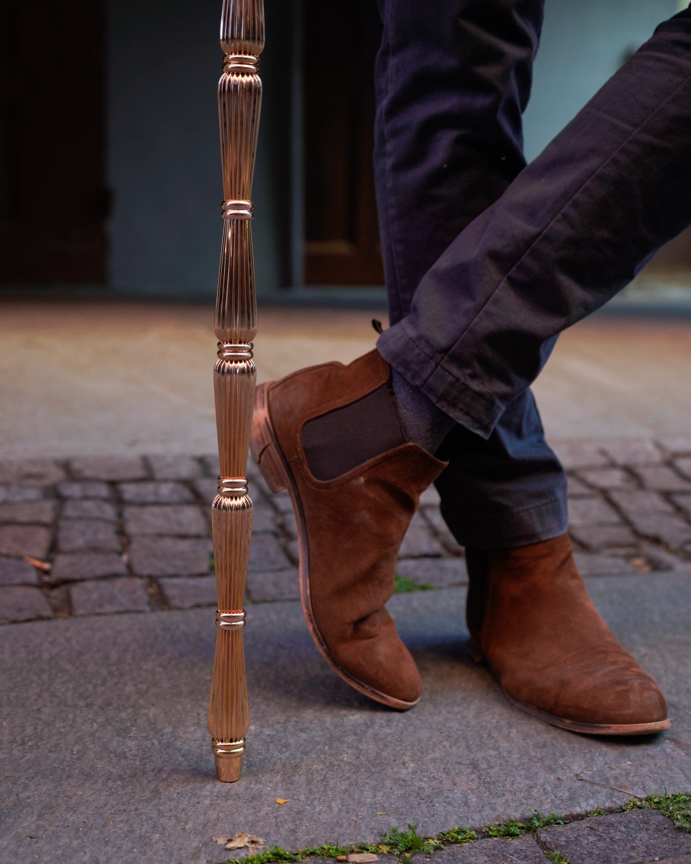 Luxury gold walking cane by Ilmarchesato, handmade limited edition with elegant design, perfect for stylish walking accessories.