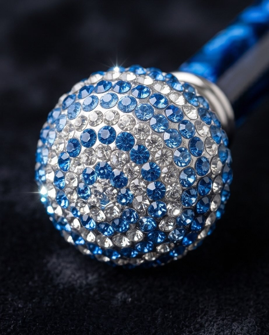 Pasotti Swarovski handle shoehorn with bicolor design, handmade luxury shoe accessory from Italy.