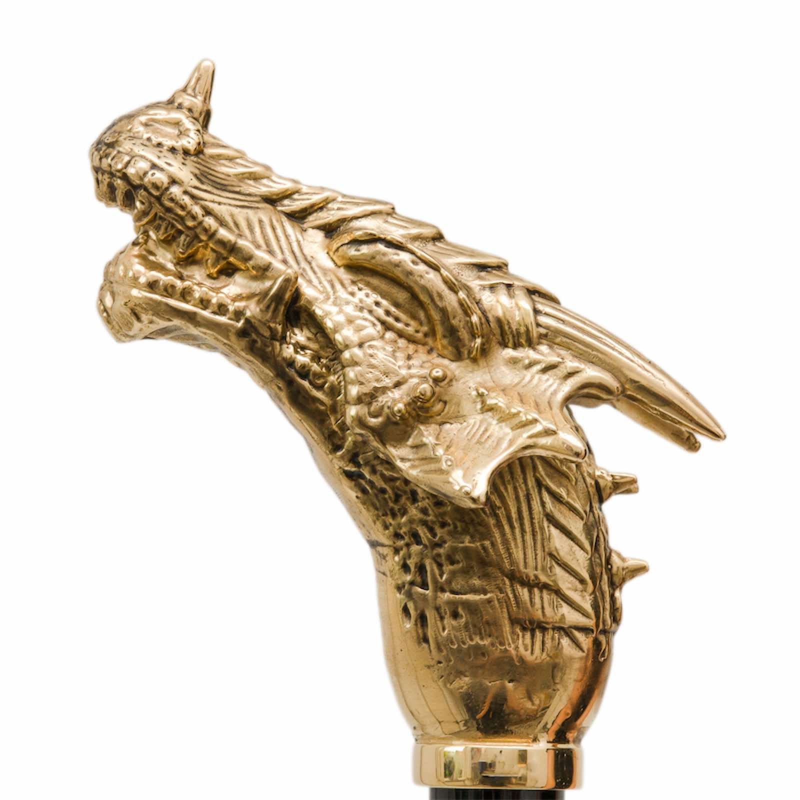 Pasotti luxury men's umbrella featuring a golden dragons design on a rich burgundy canopy and elegant craftsmanship.