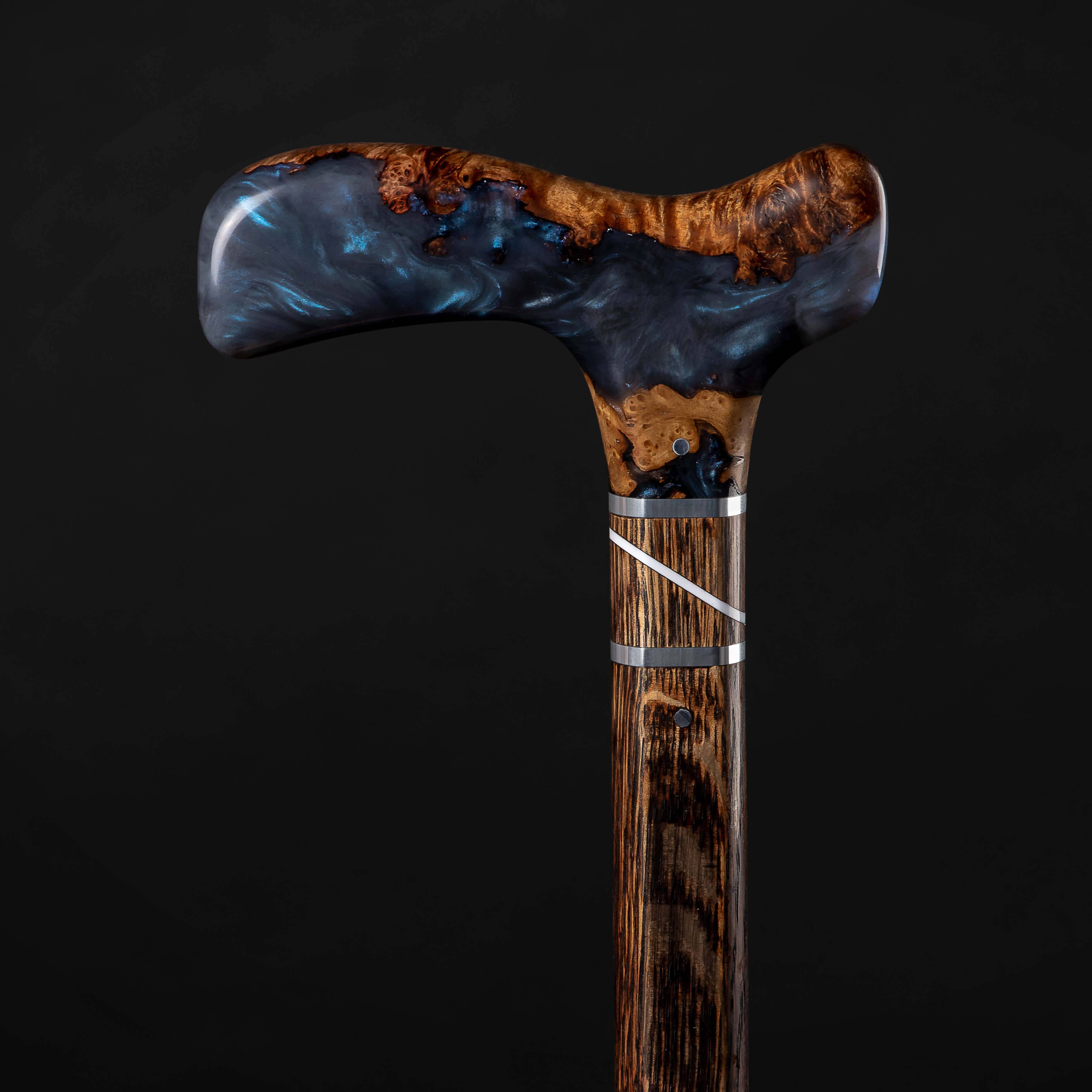 luxury wood and resin walking cane
