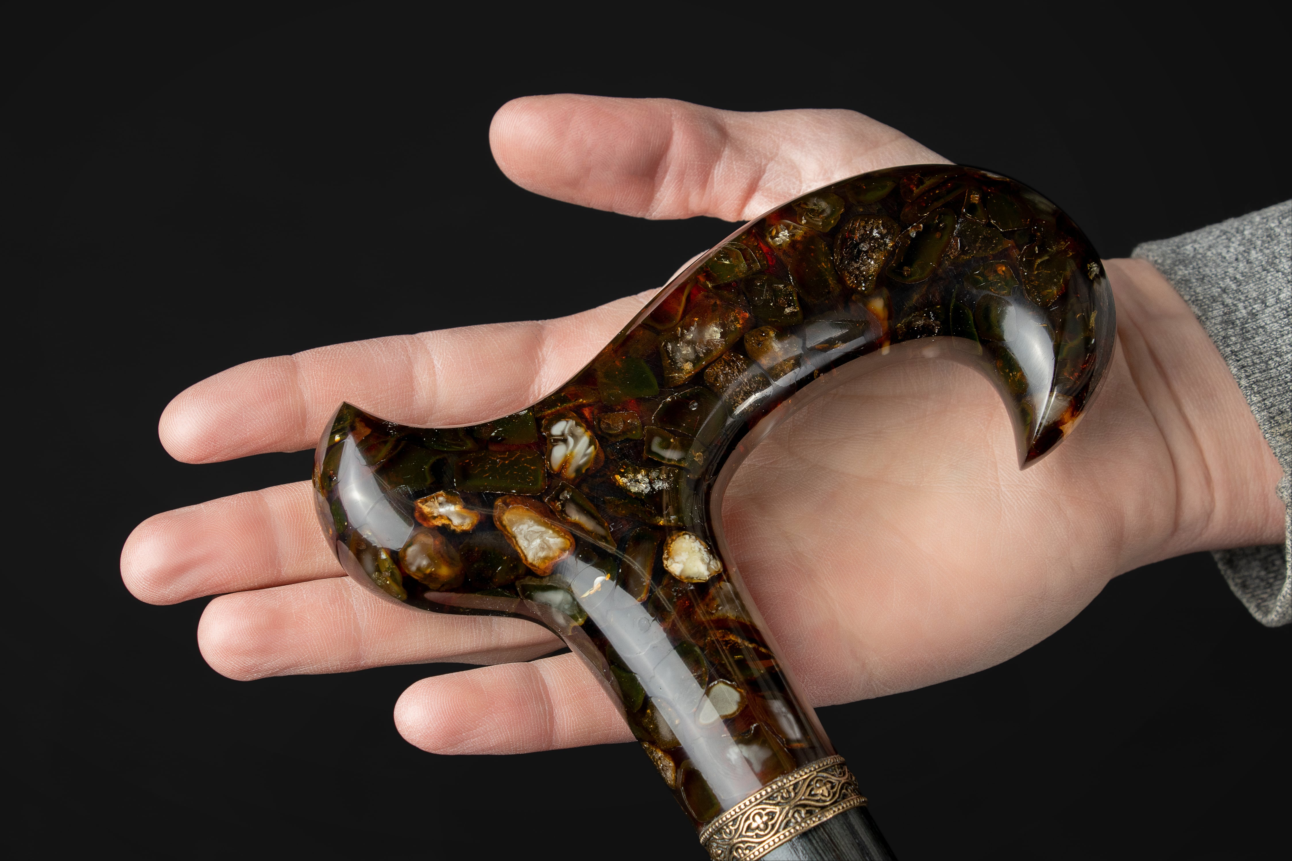 modern designer amber walking cane