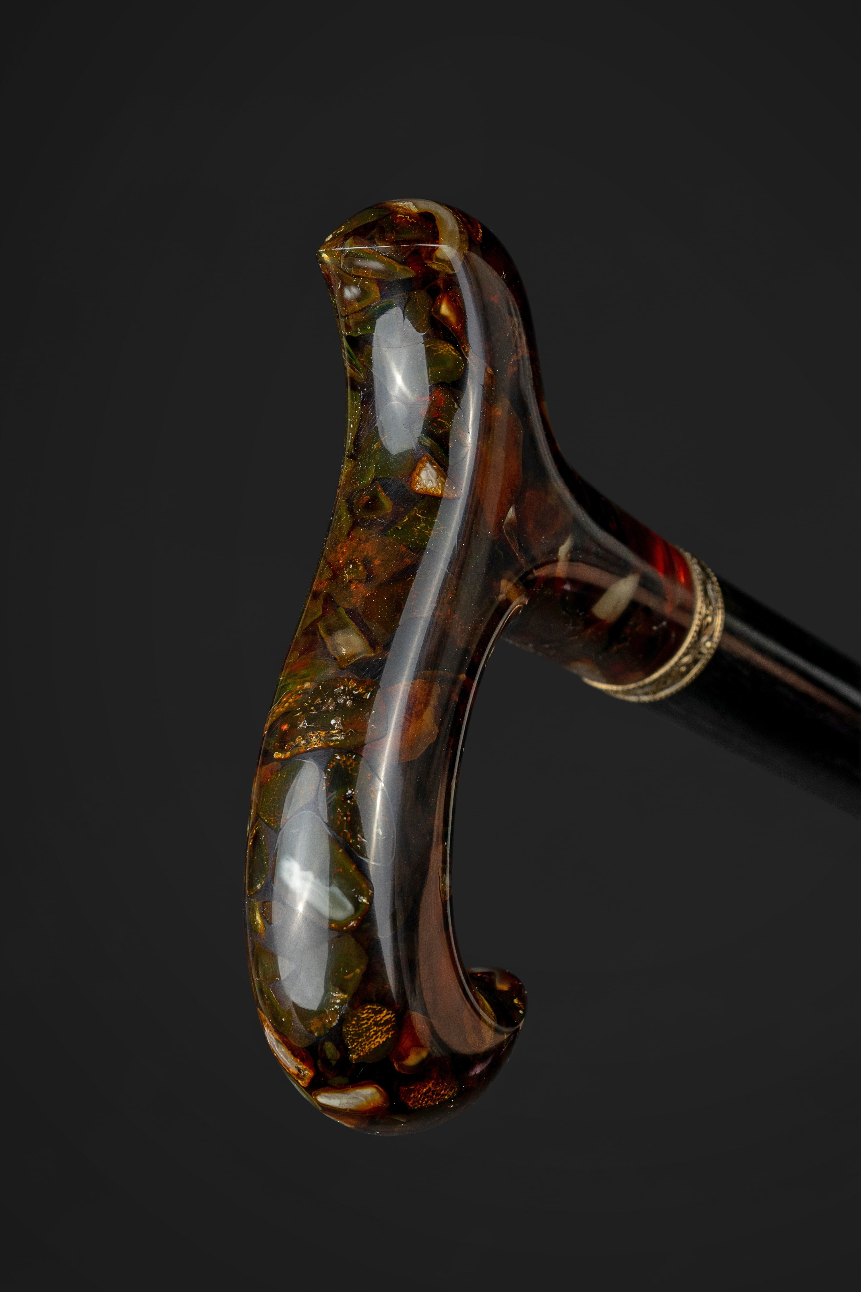 unique amber handle walking stick