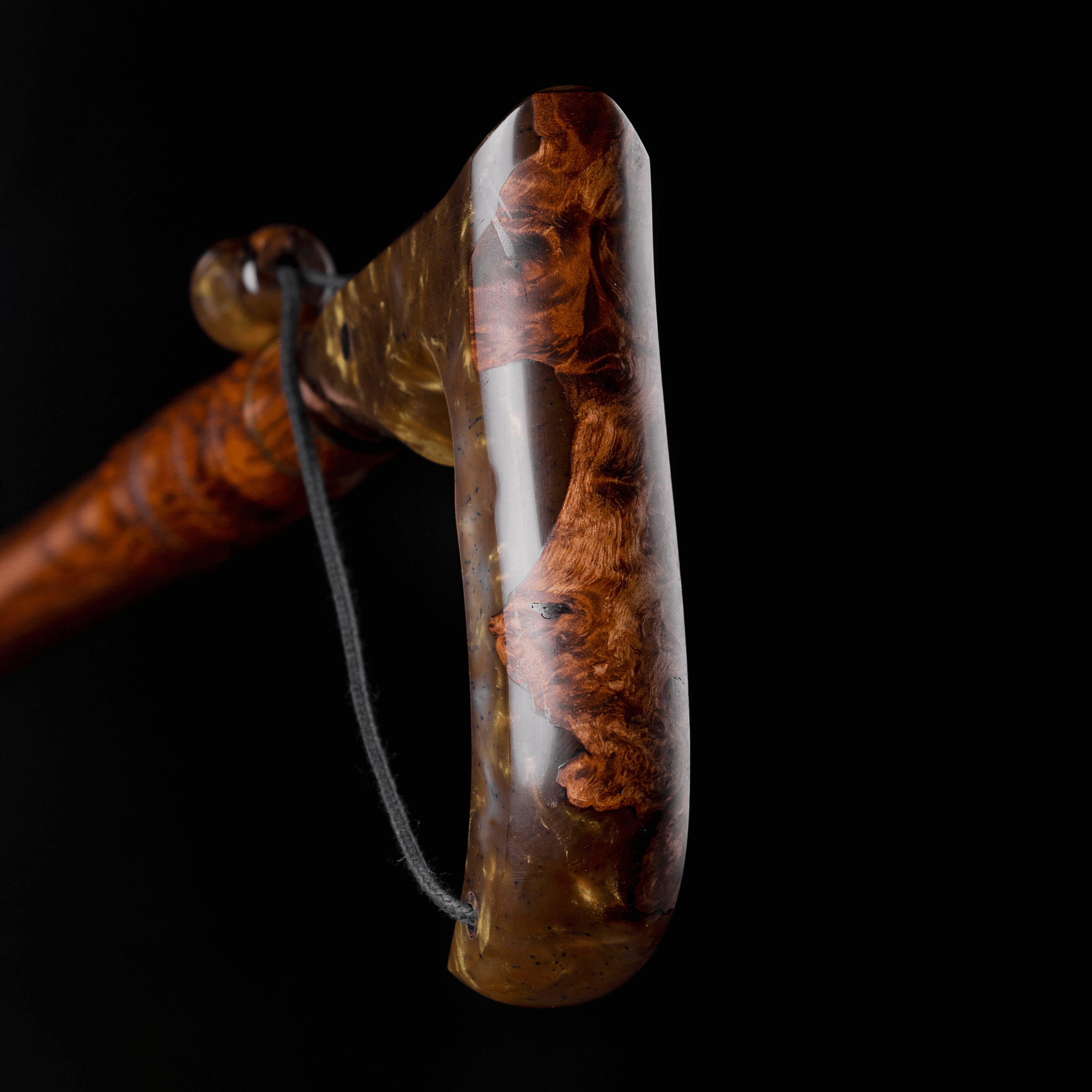 Handmade JUPITER walking cane with wrist strap from ARTWalkingSticks, featuring a stylish design and sturdy construction.