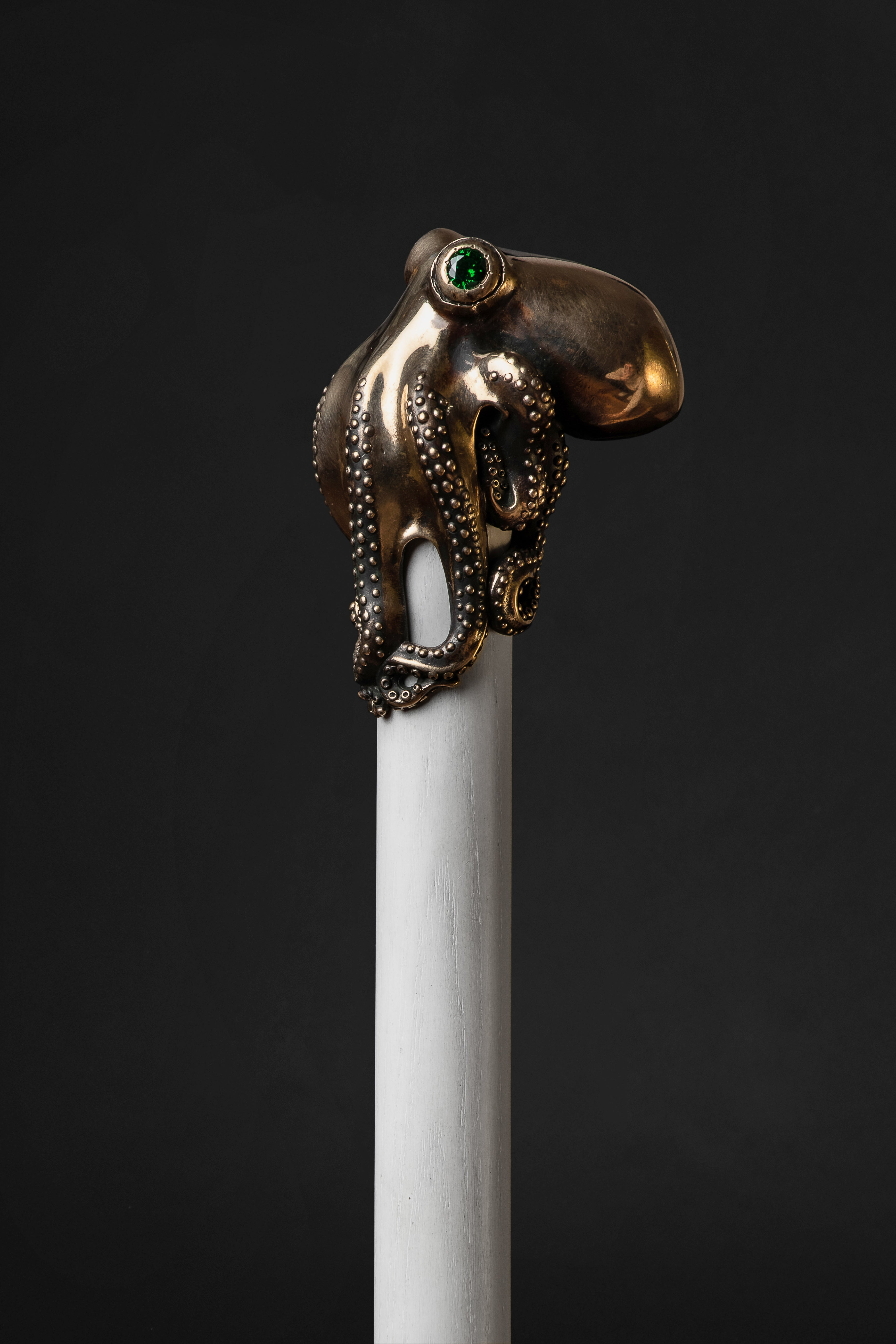 walking cane with gemstone eyes