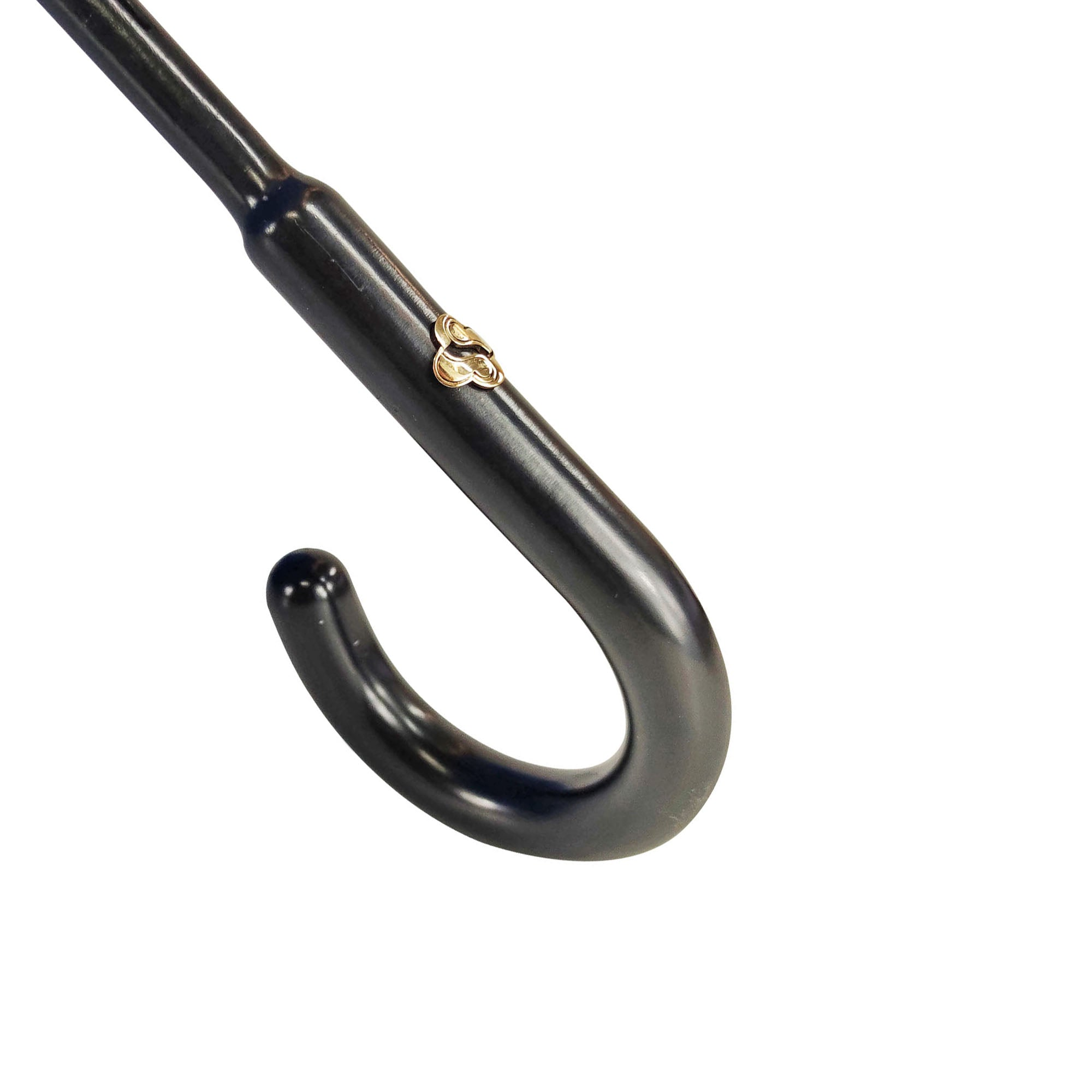 Men's Blue Umbrella – Classic Rain Umbrella with Black Leather Handle & Wooden Rod