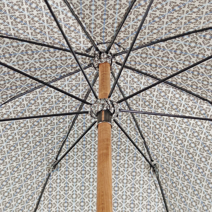 Ram’s Horn Umbrella – Handmade Italian Classic with Jacquard Canopy & Beechwood Shaft