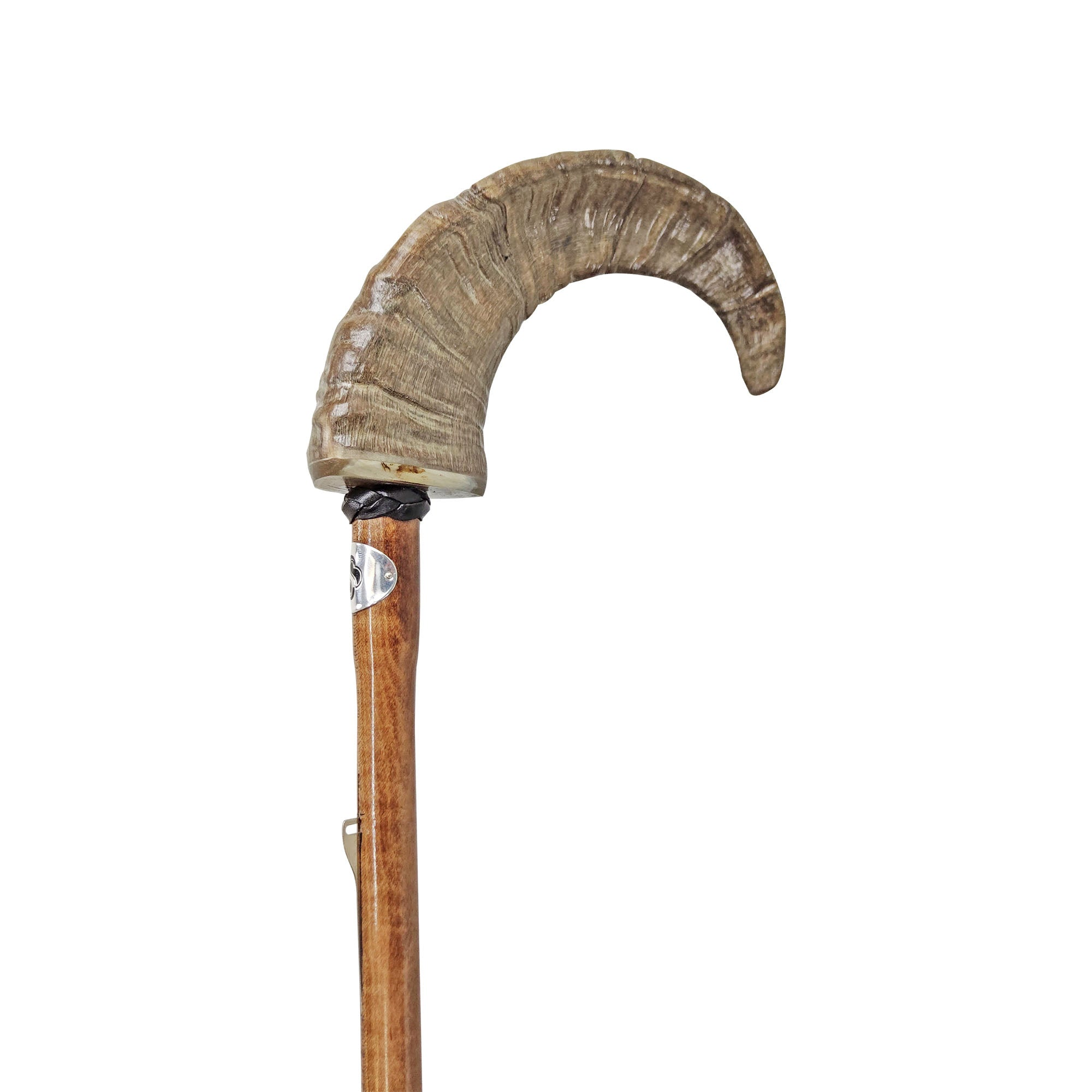 Ram’s Horn Umbrella – Handmade Italian Classic with Jacquard Canopy & Beechwood Shaft