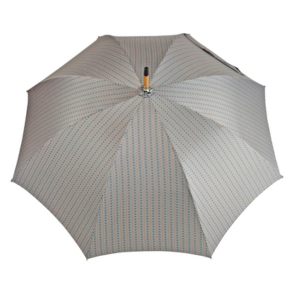 Men's Umbrella – Handmade Italian Rain Umbrella with Chestnut Wood Handle & Jacquard Fabric Canopy