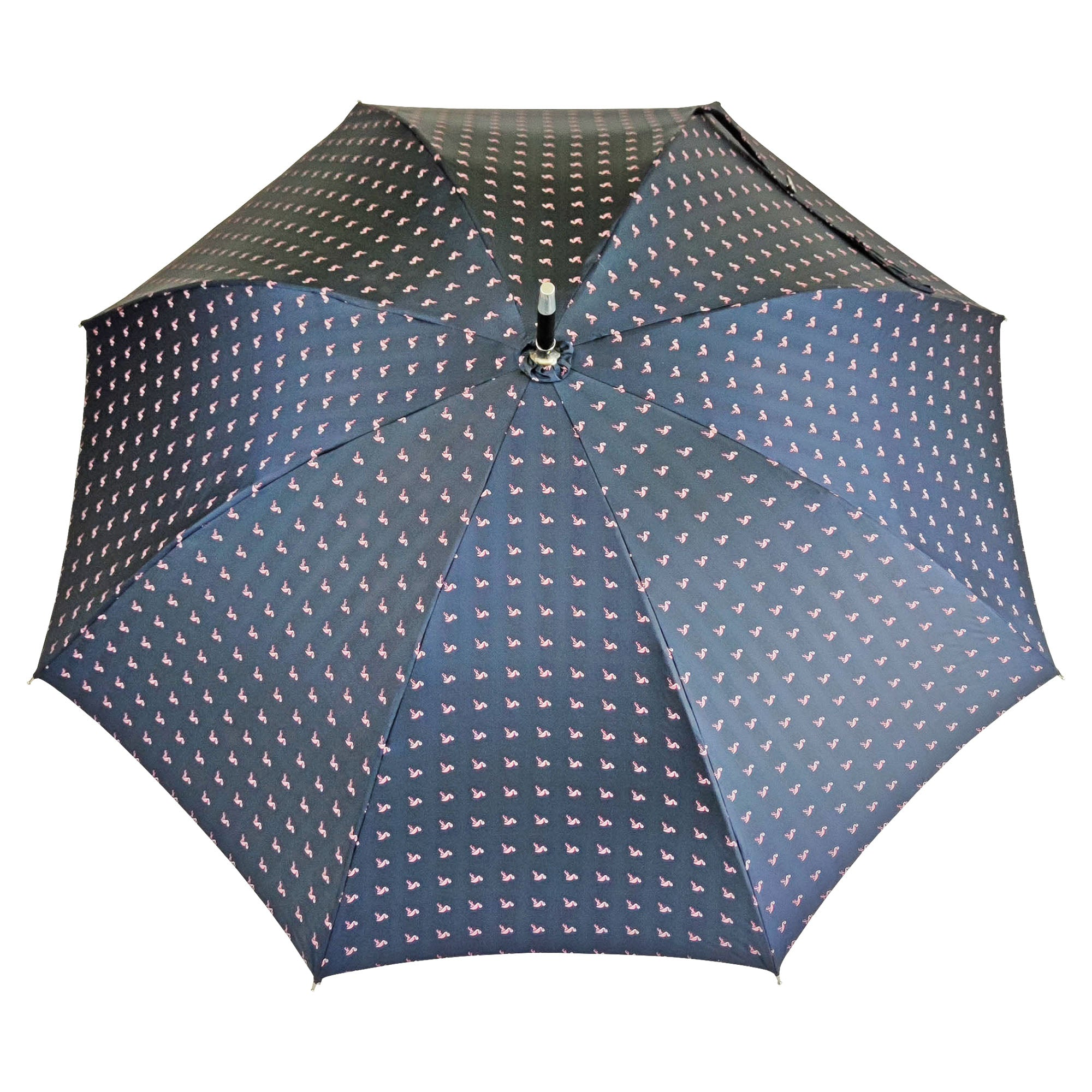 Men's Silver Umbrella – Handmade Italian Jacquard Canopy with Silver-Plated Handle