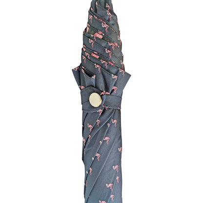 Men's Silver Umbrella – Handmade Italian Jacquard Canopy with Silver-Plated Handle