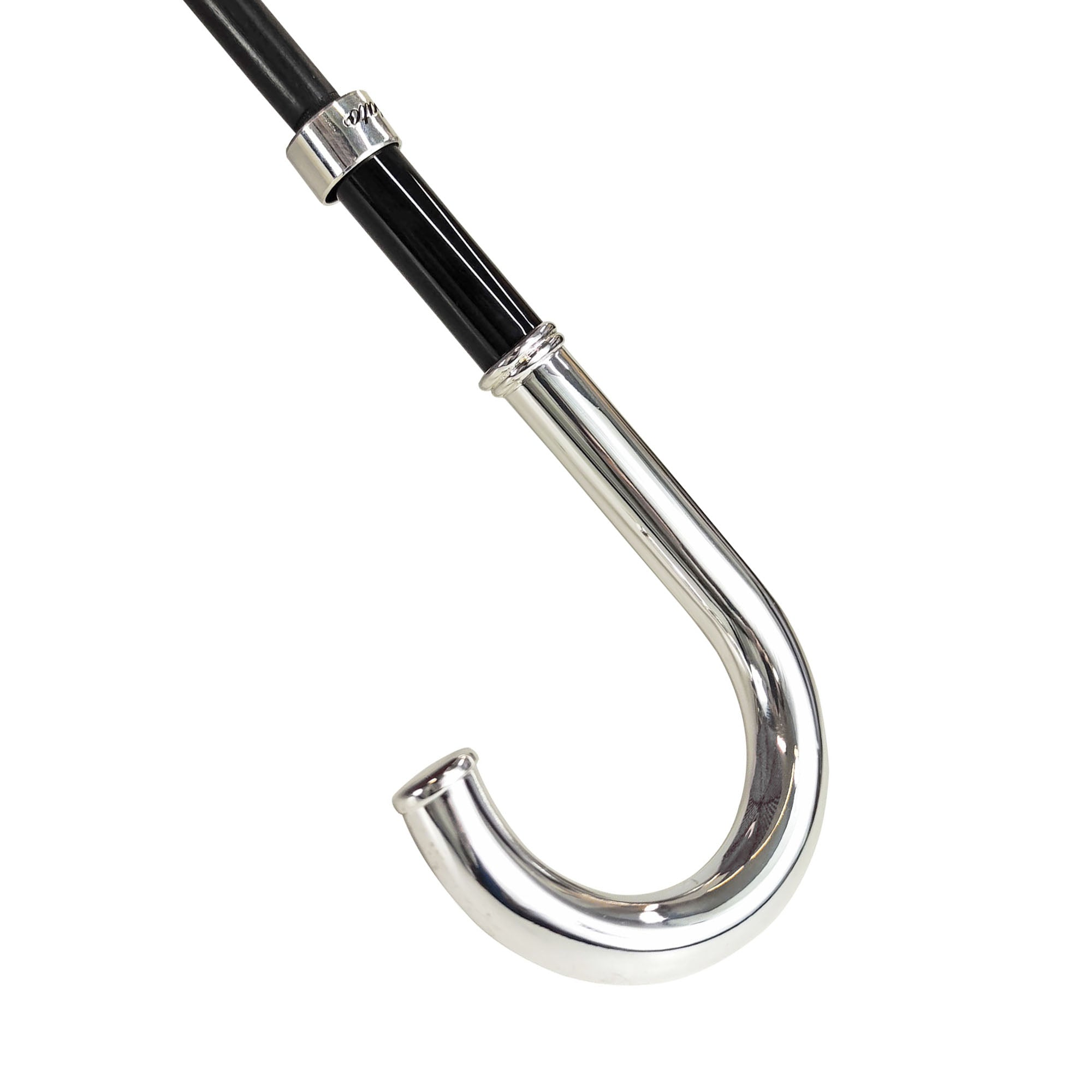 Men's Silver Umbrella – Handmade Italian Jacquard Canopy with Silver-Plated Handle