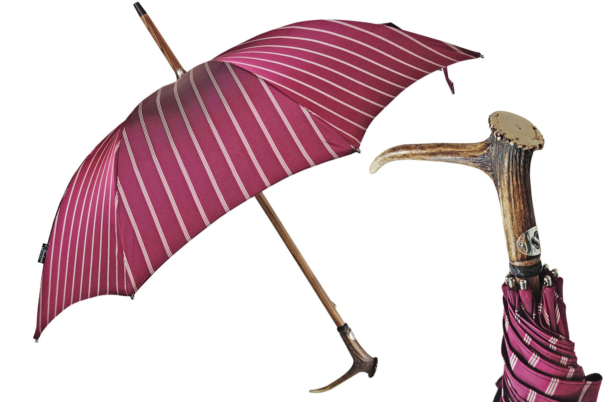 Handmade Deer Horn Umbrella – Classic Italian Artisan Crafted Rain Gear