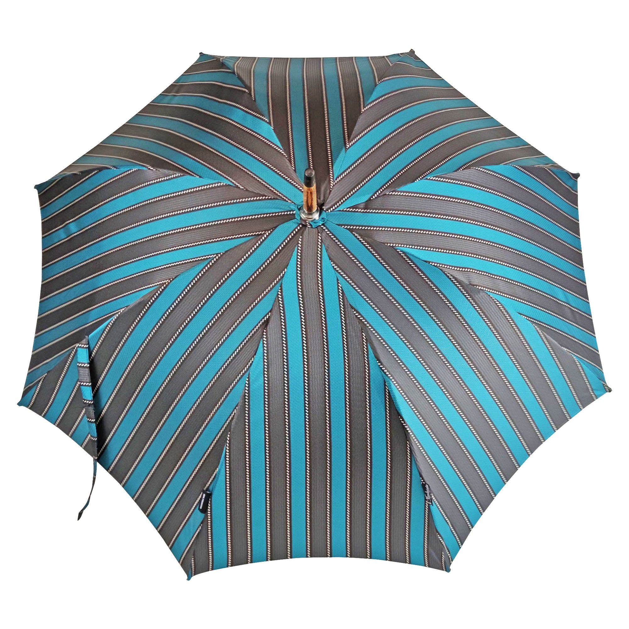 Men's Umbrella – Handmade Italian Classic with Ostrich Leather Handle & Jacquard Canopy