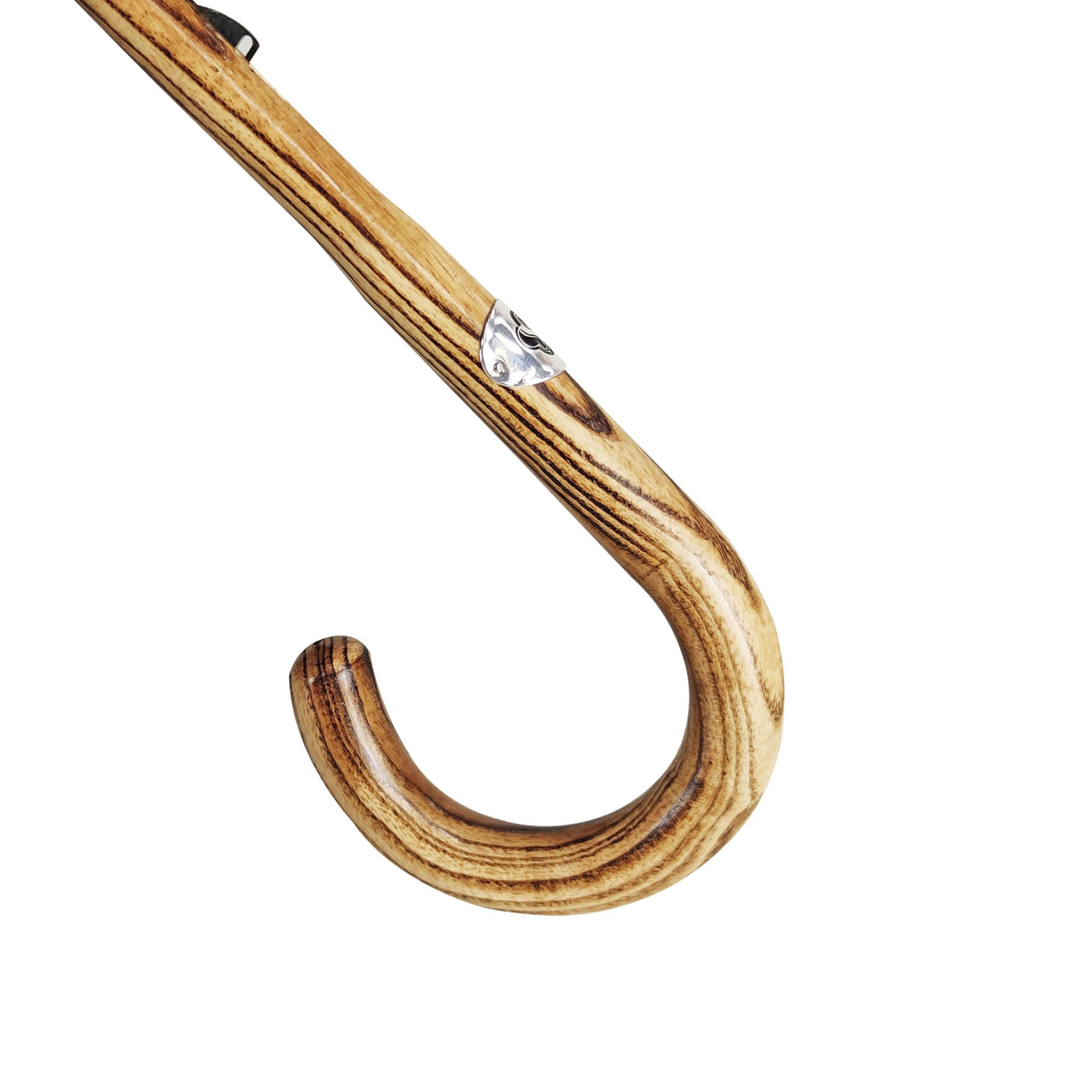 Handcrafted Beechwood Umbrella – Italian Striped Rain Umbrella with Jacquard Canopy